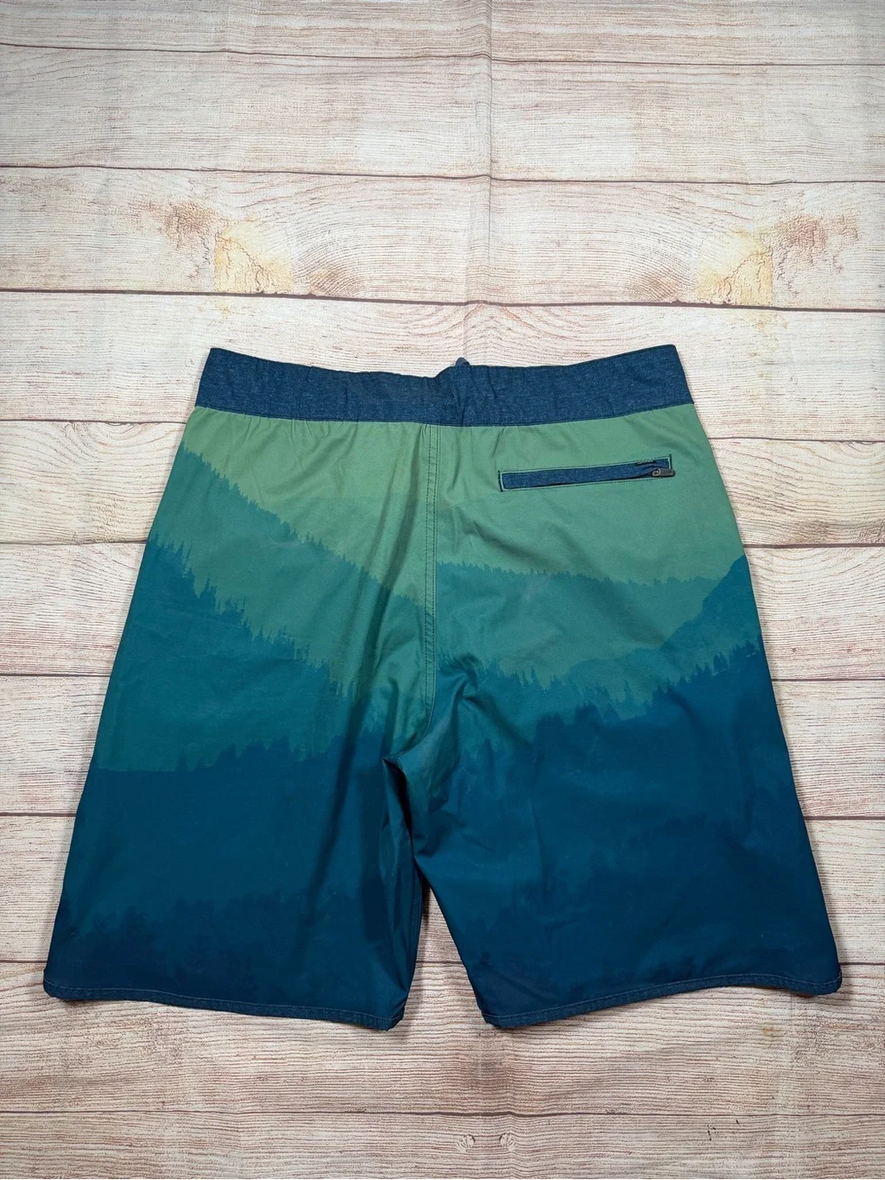 tentree Men's‎ Blue and Green Gradient Boardshorts